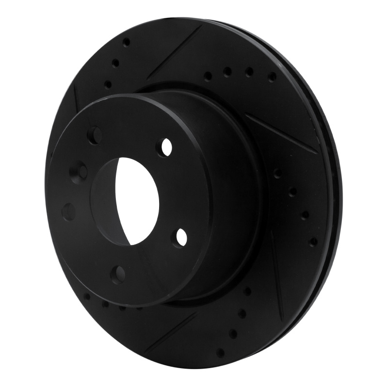 Land Rover Discovery Brake Rotor (1) - Front Left - R1 Concepts - Drilled & Slotted - Black - `99-`04